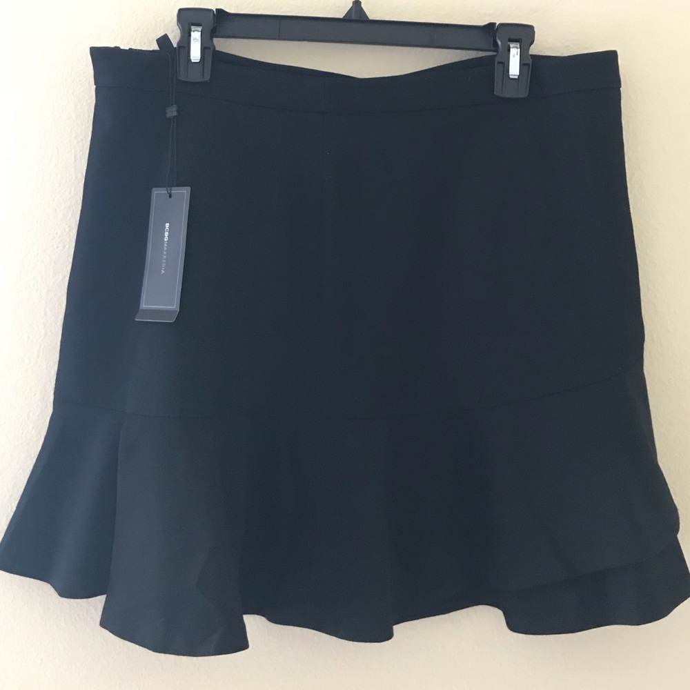 BCBG Black Flounced Skirt